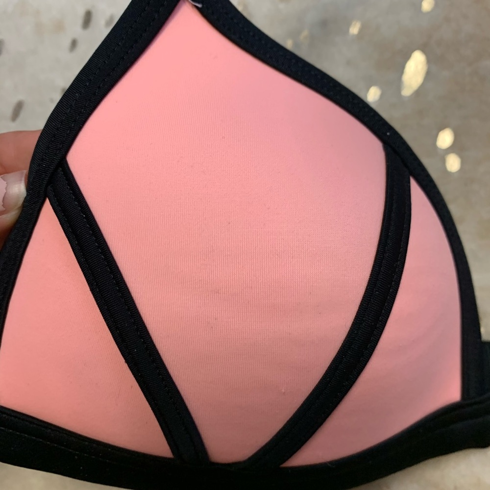 PINK triangle bikini top with tie! - Picture 2 of 3